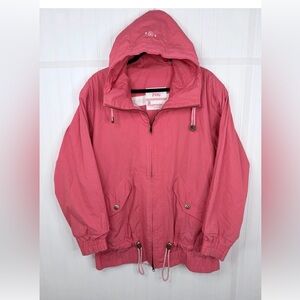 Vintage London Fog Pink Hooded Windbreaker Spring Jacket XS Reg Lightweight